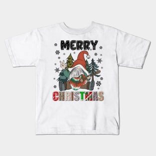 Merry Christmas Gnome Family Funny Xmas Tree Women Men Kids Kids T-Shirt